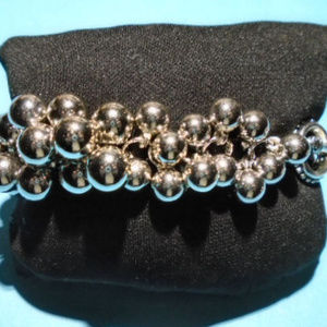 Woman's Silver Bracelet with Shimmering Rd Balls